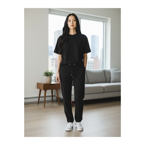 NEW Urban Outfitters Womens S Pants Jogger Black 100% Cotton Rise 14” Drawstring - Picture 1 of 10
